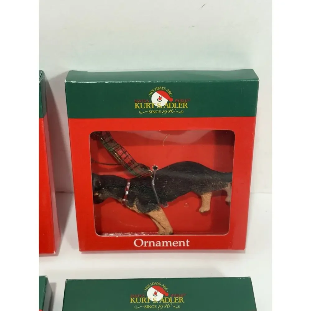 Kurt Adler Puppy Dog Christmas Ornament Lot Of 6 Dalmatian Collie Spaniel Doberm